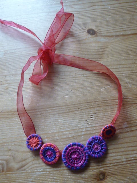 Dorset Button Necklace, Fuchsia 'Voodoo'