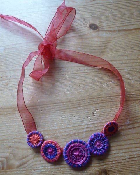 Dorset Button Necklace, Fuchsia 'Voodoo'