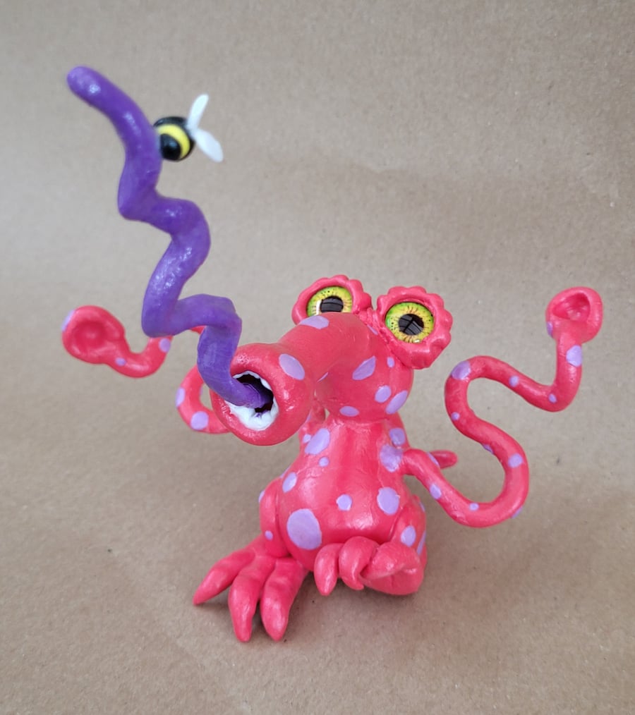 Bee calm - brightly coloured alien figurine 