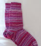 Hand-cranked Knitted Ribbed Wool Socks Size 8 to 9 - Image 2