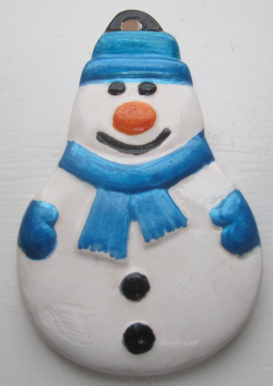 Hand painted ceramic Christmas decoration – Snowman