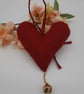 Christmas heart hanger in red with bells, free uk delivery  - Image 5
