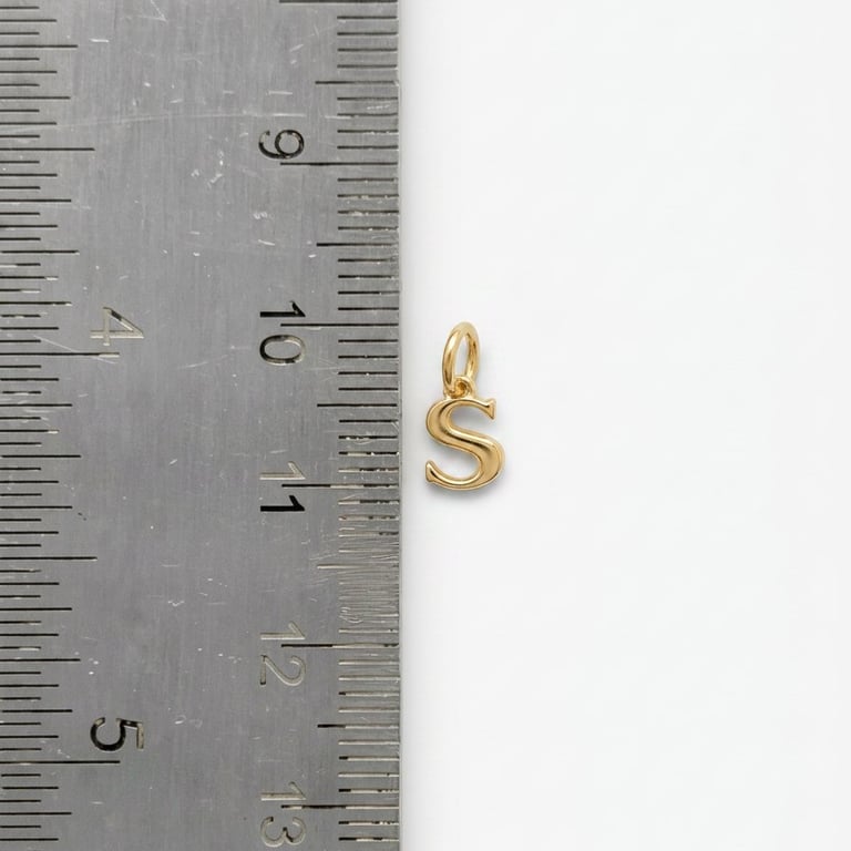 14ct gold plated S letter charm pendant