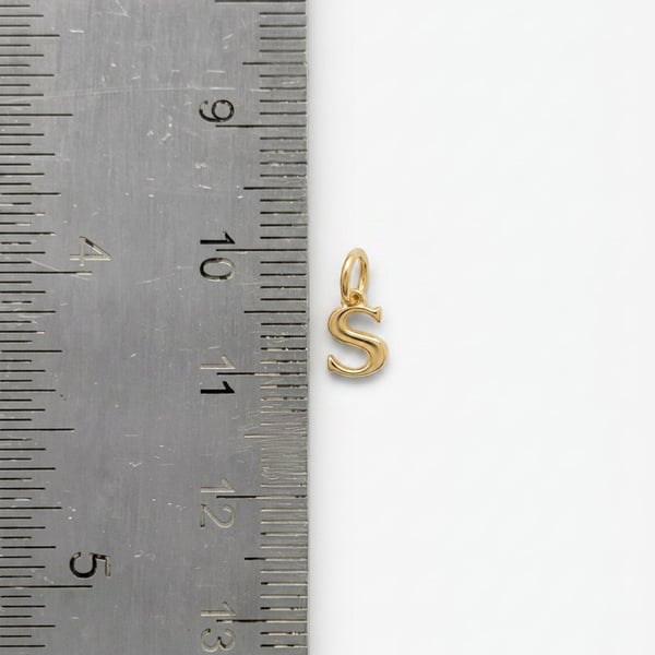 14ct gold plated S letter charm pendant