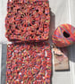 Large Raffia Granny Crochet x 6, Extra For Sewing, Craft Supplies