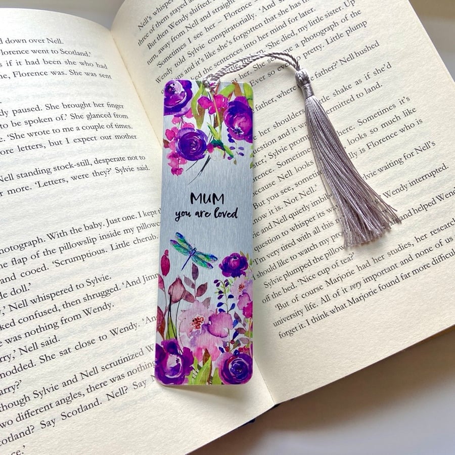 SALE Floral Book mark, Mum you are loved. Mother's day gift. 