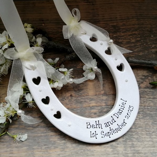 NEW! Ceramic Personalised Wedding Horseshoe