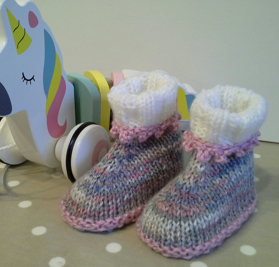 Baby Girl's Booties  3-6 months size