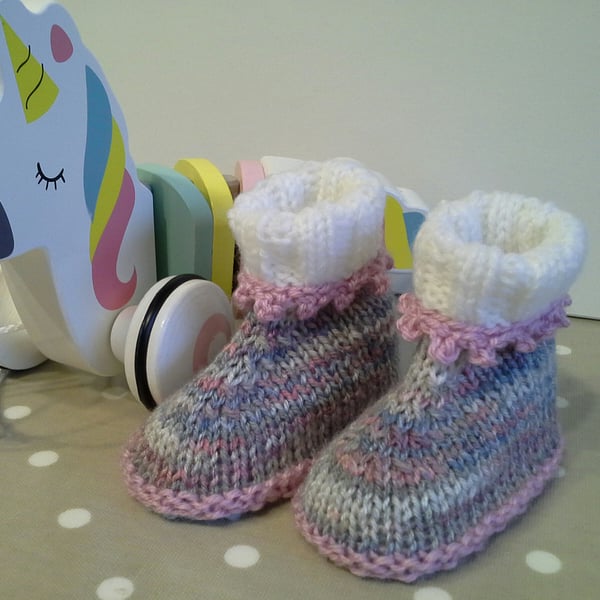 Baby Girl's Booties  3-6 months size