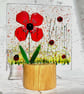 Fused Glass Poppy panel - Image 2