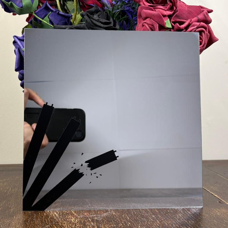 Pro wrestling Light tube square glass mirror 20.5cm x 20.5cm AEW WWE NJPW decora