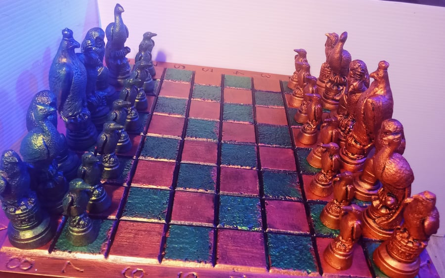 Board Game, British Birds Chess set  (pieces only) Birthday Gift, Ornamental.