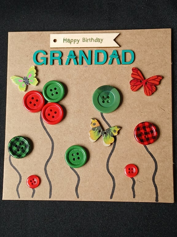 Handmade, grandad birthday card 