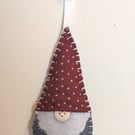 Handmade handstitched felt gonk - red star hat