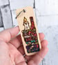 The mycologist's library. Pyrography key ring. - Image 2