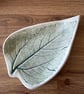 Handmade Ceramic Green Leaf Dish - Image 2