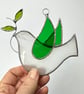 Stained Glass Dove Suncatcher - Hand Made Hanging Decoration - White - Image 5