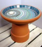 Moonlight Ripple Mosaic Garden Bird Bath - Image 5