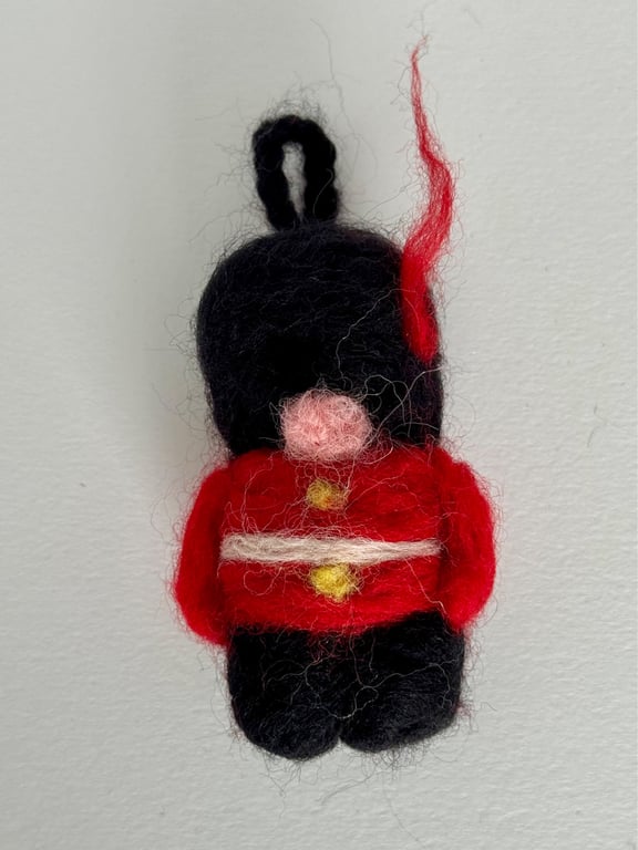 Hand Felted Cartoon King's Guard Keyring or Bag Charm