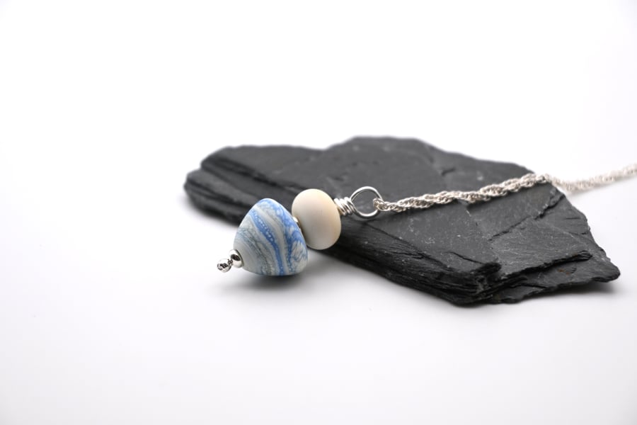 blue sands lampwork glass earrings