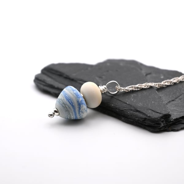 blue sands lampwork glass earrings