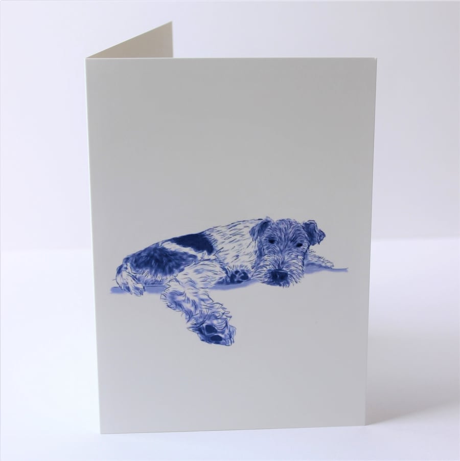 Blue Fox Terrier Drawing Card