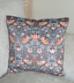 Velvet Cushion Cover William Morris Strawberry Thief 16" Birds Blue 16x16 - Image 4