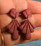 Textured Fan Statement Earrings - Image 4