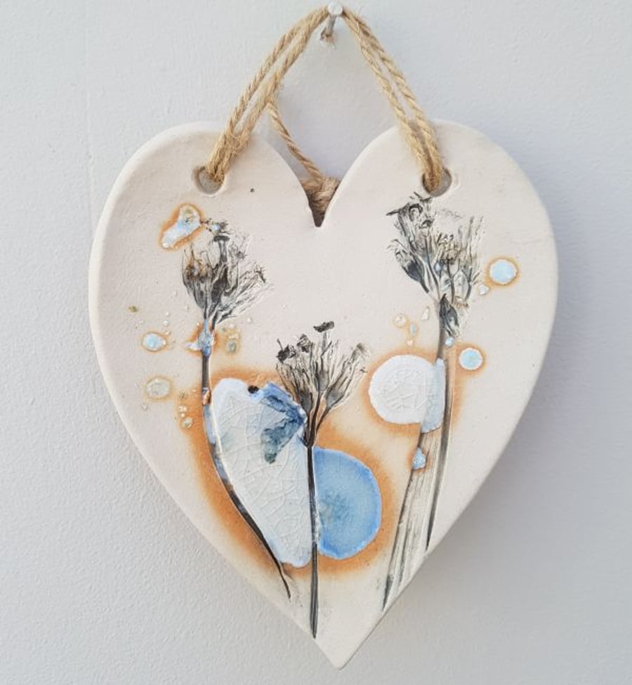 Botanical Ceramic Hanging Heart