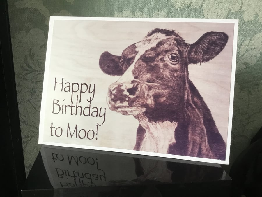 Cow Birthday card - blank inside