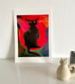 Art Print - Jazz Cat - Black Cat - Cat Lover Gift - Colourful Wall Art - Image 9