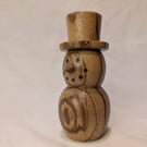 Wood turned Zebrano Snowman