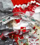 Slow stitching kit - Christmas theme. Fabric remnants, fabric bundle - Image 2