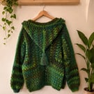 Hooded Crochet Cardigan Jacket One Size M-XL