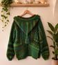 Hooded Crochet Cardigan Jacket One Size M-XL