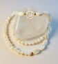 Mother Of Pearl Rose Necklace Handmade Gift - Wedding, Bridesmaid, Anniversary - Image 1