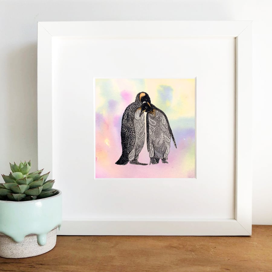 'Penguin Love' Framed Print