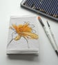 A6 free hand embroidered floral notebook - yellow chrysanthemum