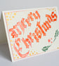 Handmade Illuminated Calligraphy Calligraphic Gothic Christmas Card