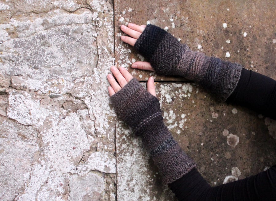 Arm warmers, fingerless gloves, extra long mittens, knitwear UK, gift for her