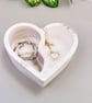 Brown and White Marbled Heart Twin Compartment Trinket Dish with Gold Mica Flake