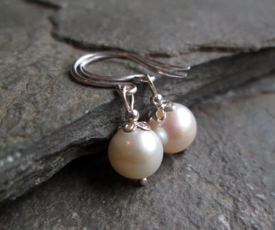 Classic Pearl Earrings - Freshwater Pearl Wedding Jewellery