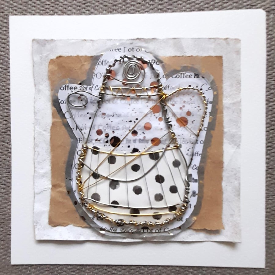 A Wire Pot of Coffee. A handmade artwork. Perfect for Coffee Lovers!!!