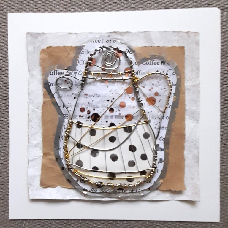 A Wire Pot of Coffee. A handmade artwork. Perfect for Coffee Lovers!!!
