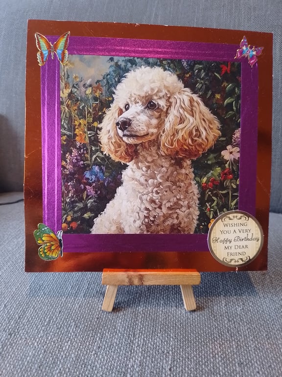 Poodle Dog Birthday Card Handmade 