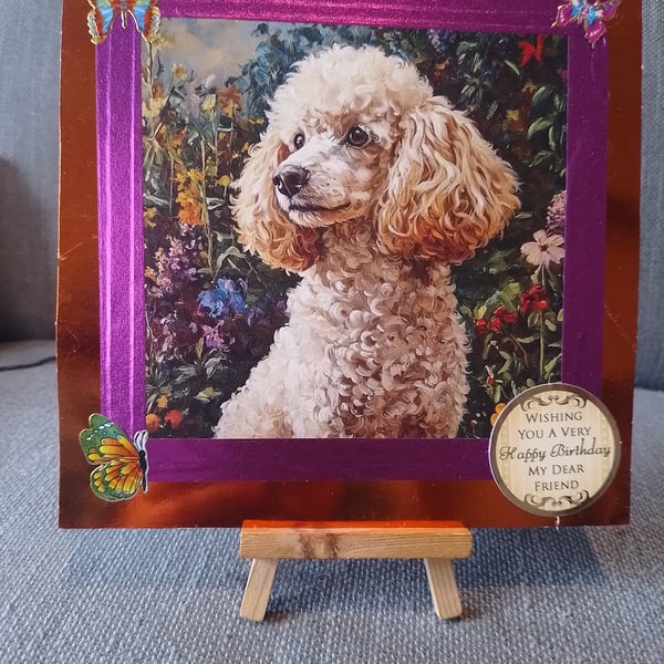 Poodle Dog Birthday Card Handmade 