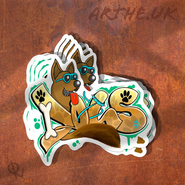 Graffiti Style Dogs Vinyl Sticker