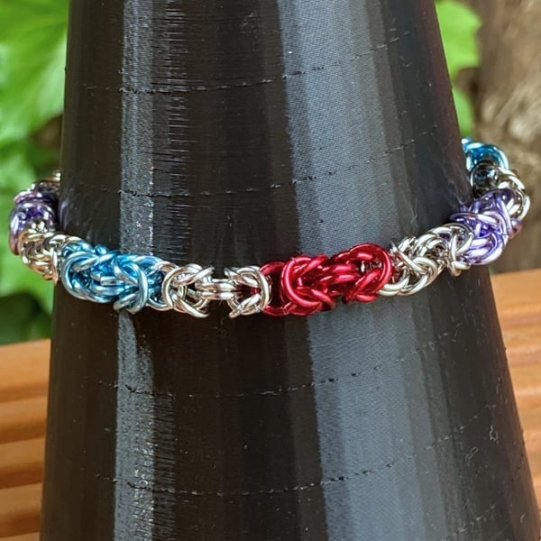 Multi colour chainmaille- Unique rare bracelet 