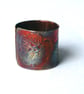 Etched copper flower ring - adjustable size - Image 2