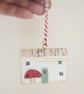 Set of 2 Wooden Festive House Hanging Decorations - Image 3